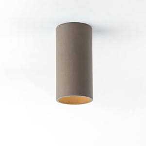 Ceiling spotlight minimalist lighting fixture cylinder concrete downlight CROMIA brown