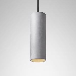 Pendant minimalist light round colored concrete lighting fixture CROMIA lamp in grey