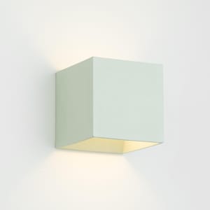 Green concrete square wall light, minimalist sconce, cube lamp, wall light CROMIA sage green