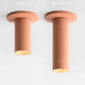 Lámpara de colores – Foco de techo de hormigón con placa de cubierta – Lámpara cilíndrica minimalista CROMIA S - Salmon