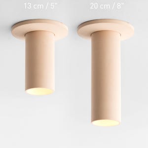 Lámpara de colores – Foco de techo de hormigón con placa de cubierta – Lámpara cilíndrica minimalista CROMIA A - Peach
