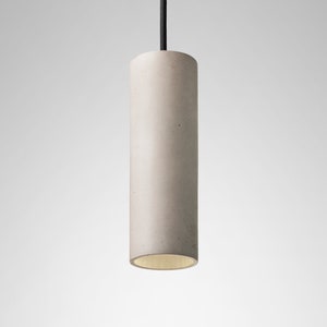 Pendant minimalist light round colored concrete lighting fixture CROMIA lamp in dove grey