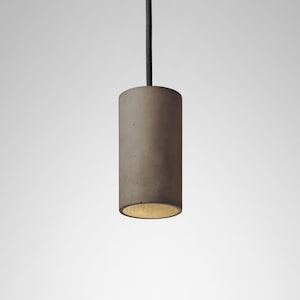 Pendant minimalist concrete lamp CROMIA Trio in dove grey, ivory and brown image 7