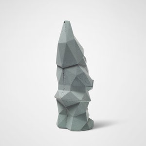 Set of 3 low poly concrete geometric minimalist brutalist faceted garden gnomes NINO Mini 16cm 6.5 image 3