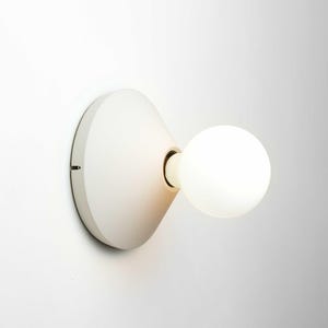 Minimalist lighting | ADA Ceiling Lamp and Wall Light in Ivory Concrete | Bold Lamp for boho interior