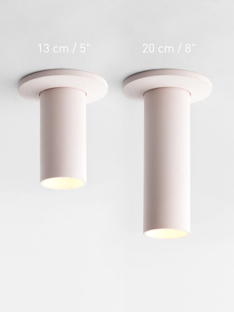 Lámpara de colores – Foco de techo de hormigón con placa de cubierta – Lámpara cilíndrica minimalista CROMIA P - Pink