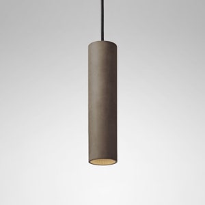 Pendant minimalist light round colored concrete lighting fixture CROMIA lamp in brown