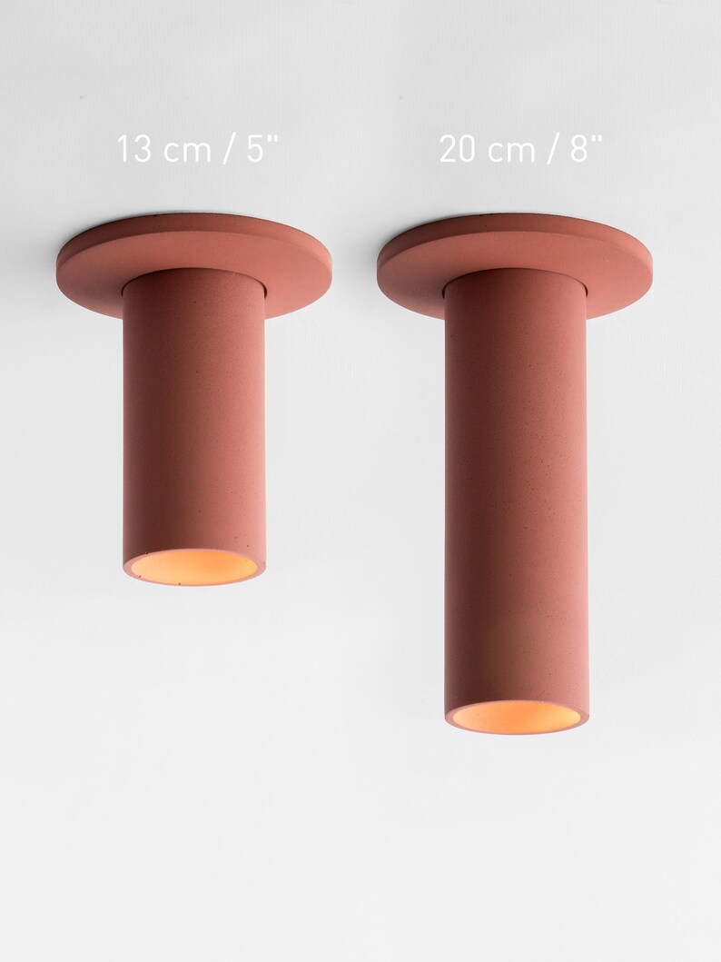 Lámpara de colores – Foco de techo de hormigón con placa de cubierta – Lámpara cilíndrica minimalista CROMIA OR - Orient red