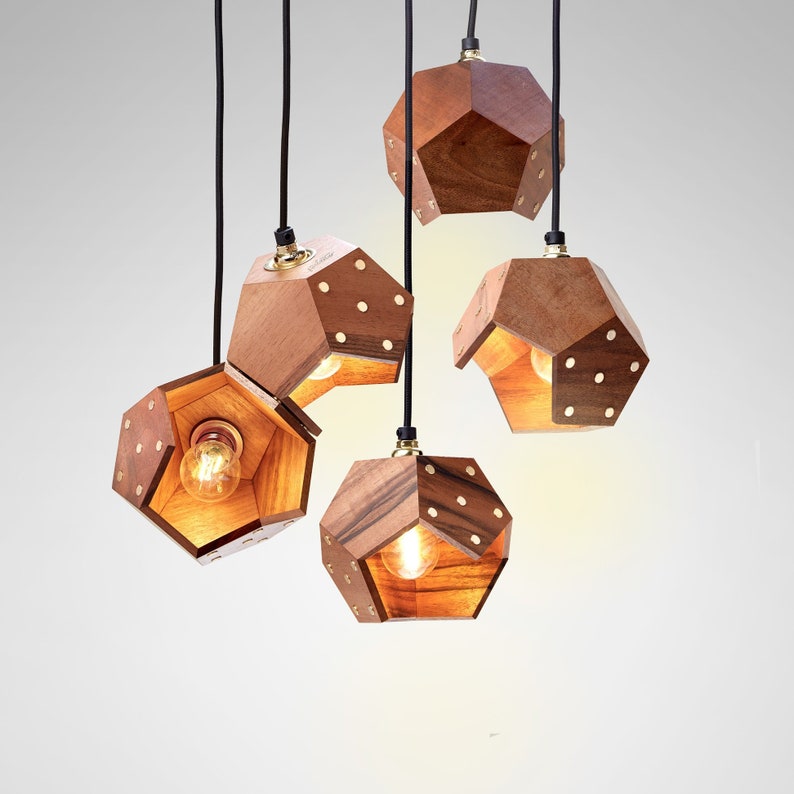 Pendant Lamp Wood Light Walnut Plato Design Image 0