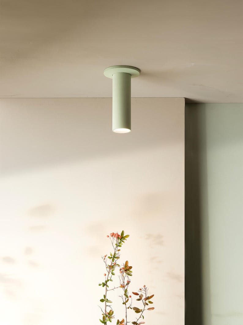 Lámpara de colores – Foco de techo de hormigón con placa de cubierta – Lámpara cilíndrica minimalista CROMIA imagen 3