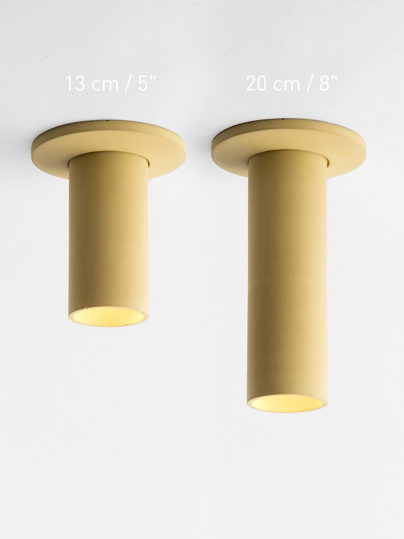 Lámpara de colores – Foco de techo de hormigón con placa de cubierta – Lámpara cilíndrica minimalista CROMIA MY - Mustard yellow