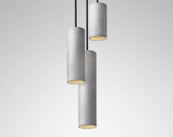 Anhänger minimalistische Betonlampe CROMIA Trio in grau