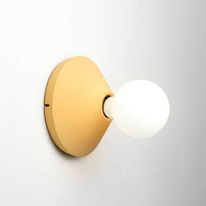 Minimalist lighting | ADA Ceiling Lamp and Wall Light in Yellow Concrete | Minimal Colorful circle lamp