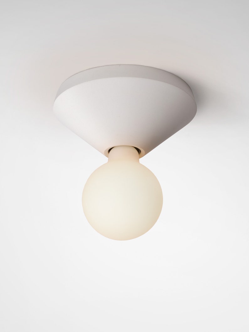 Ceiling lamp concrete minimalist direct lighting ADA Ivory image 1