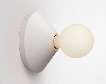 Wall lamp holder concrete minimalist sconce direct lighting wall light ADA in Ivory Warm White