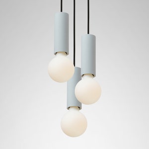 Colored concrete minimalist pendant light ILA TRIO
