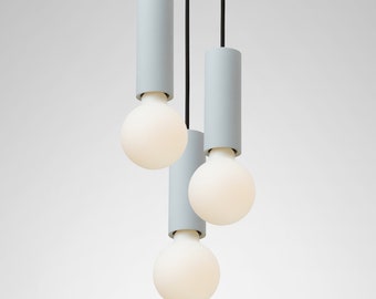 Colored concrete minimalist pendant light ILA TRIO