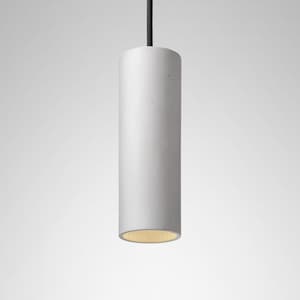 Pendant minimalist light round colored concrete lighting fixture CROMIA lamp in light grey