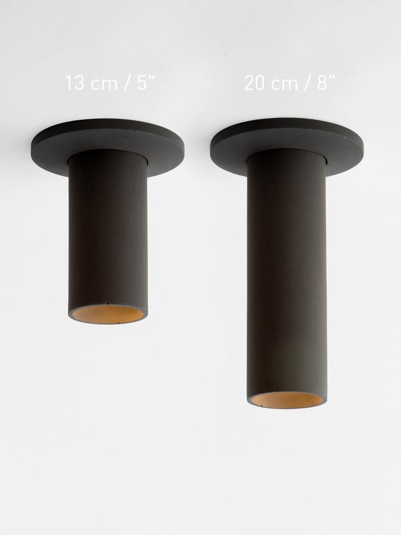 Lámpara de colores – Foco de techo de hormigón con placa de cubierta – Lámpara cilíndrica minimalista CROMIA K - Black