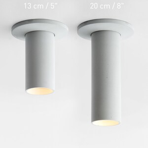 Lámpara de colores – Foco de techo de hormigón con placa de cubierta – Lámpara cilíndrica minimalista CROMIA LG - Light grey