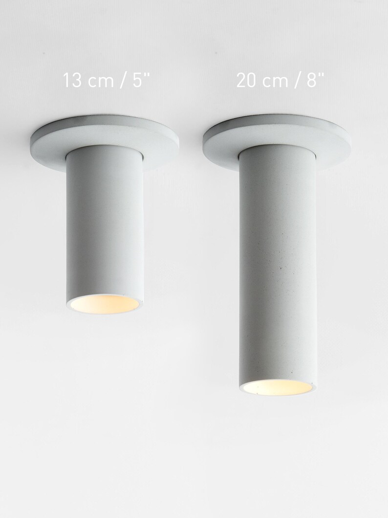 Lámpara de colores – Foco de techo de hormigón con placa de cubierta – Lámpara cilíndrica minimalista CROMIA LG - Light grey
