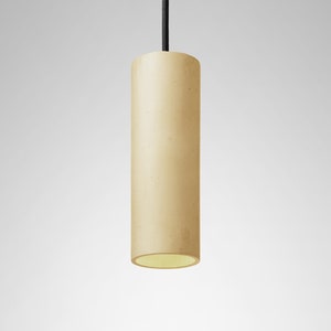 Pendant minimalist light round colored concrete lighting fixture CROMIA lamp in yellow