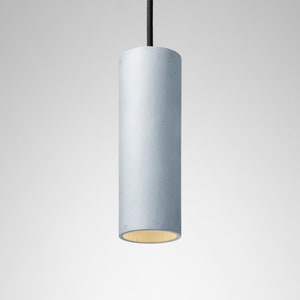 Pendant minimalist light round colored concrete lighting fixture CROMIA lamp in light blue