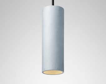 Minimalistische Pendelleuchte runde Beton Armatur CROMIA Lampe in hellblau