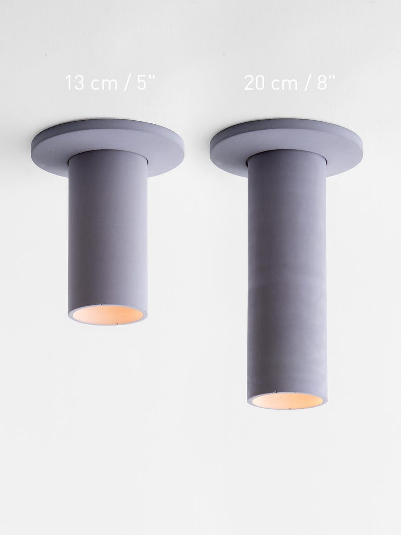 Lámpara de colores – Foco de techo de hormigón con placa de cubierta – Lámpara cilíndrica minimalista CROMIA V - Violet