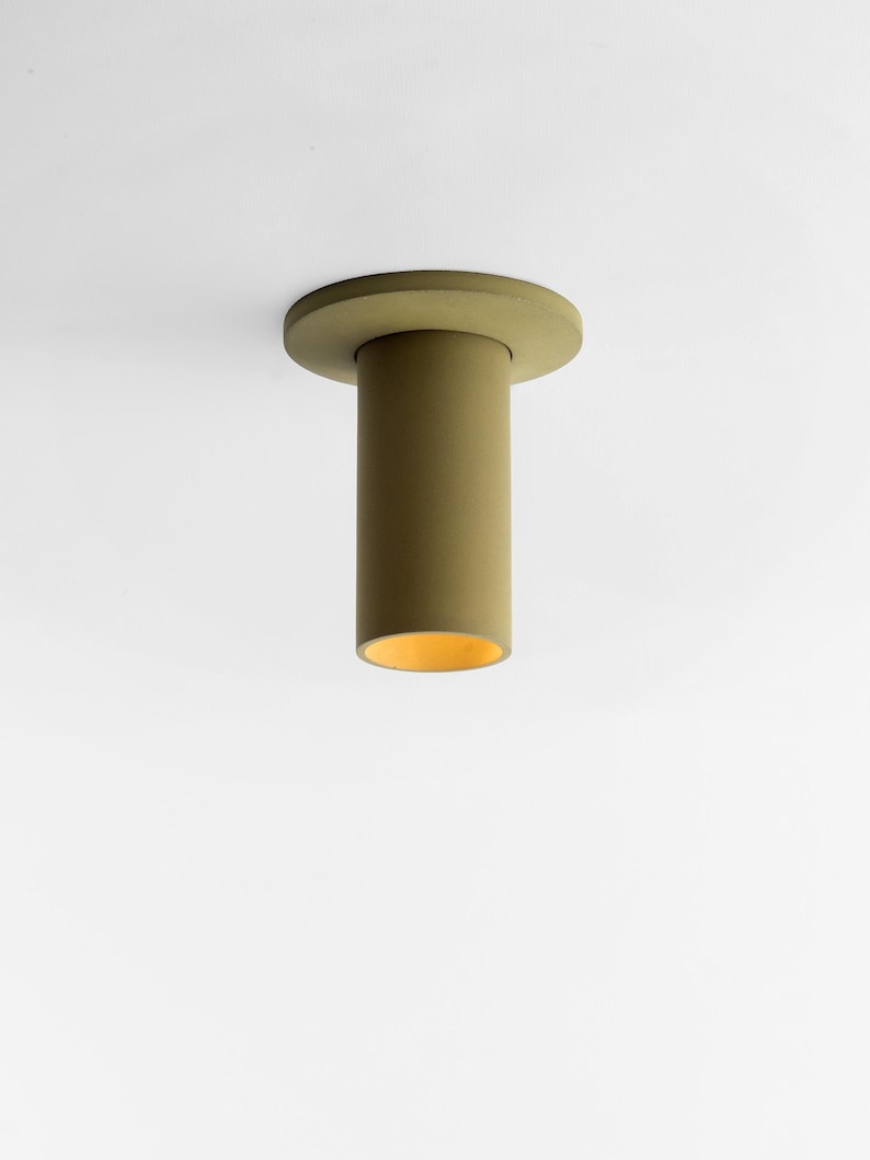 Lámpara de colores – Foco de techo de hormigón con placa de cubierta – Lámpara cilíndrica minimalista CROMIA imagen 1