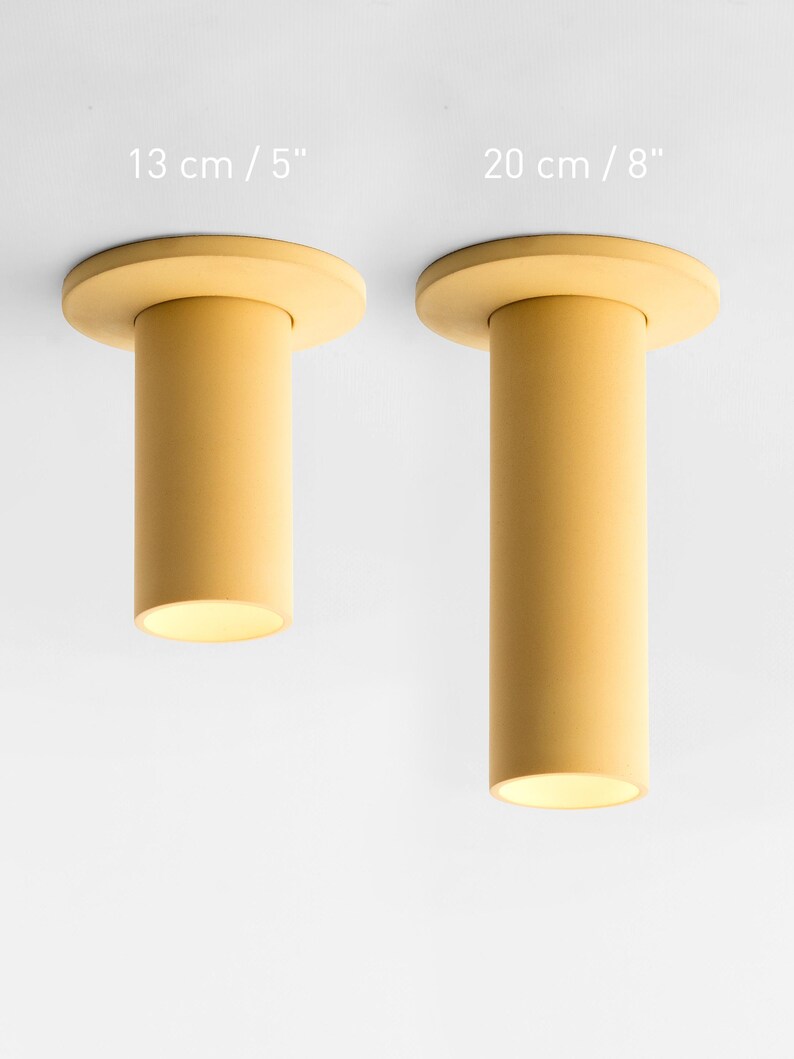 Lámpara de colores – Foco de techo de hormigón con placa de cubierta – Lámpara cilíndrica minimalista CROMIA Y - Yellow