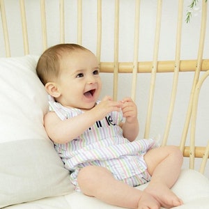 Boys Rainbow Monogrammed Romper, Seersucker Romper, Monogrammed Bubble, Seersucker Bubble, Boys Bubble, Boys Romper, Boy Overalls