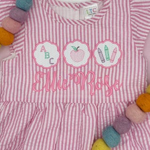 Girls Back to School Dress, Faux Smock Dress, Girls Back to School Outfit, Girls First Day of School Dress, Girls School Dress,