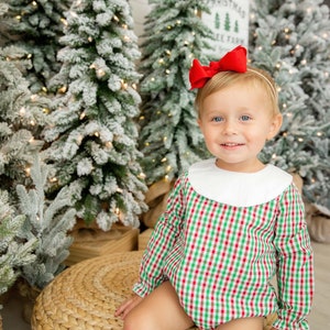 Girls Monogram Christmas Bishop Bubble, Monogrammed Bubble, Girls Christmas Bubble, Girls Christmas Clothes, Baby Girl Bubble