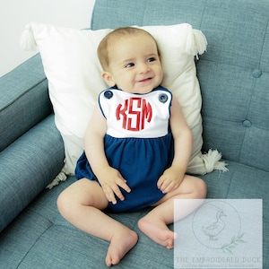 Boys Monogrammed Sunsuit, Color Options, Monogram Sunsuit, Monogram Romper, Boy Romper, Boy Bubble, Monogrammed Bubble, Boy Sunsuit