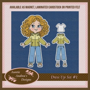 Ensemble de poupées n° 1 - 20,24 cm (8 po.) en feutre ou en papier cartonné plastifié ou en aimant