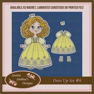 Ensemble de poupées n° 8 - 20 cm (8 po.) en feutre, papier cartonné plastifié ou aimant