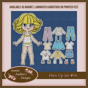 Ensemble de poupées n° 14 - 20 cm (8 po.) en feutre, papier cartonné plastifié ou aimant
