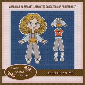 Ensemble de poupées n° 2 - 20 cm (8 po.) en feutre, papier cartonné plastifié ou aimant