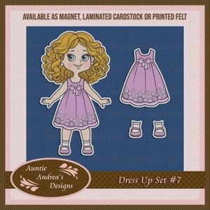 Ensemble de poupées n° 7 - 20 cm (8 po.) en feutre, papier cartonné plastifié ou aimant