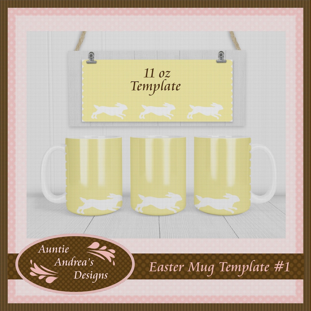 Easter Bunny Template for 11oz and 15oz Mugs - Etsy