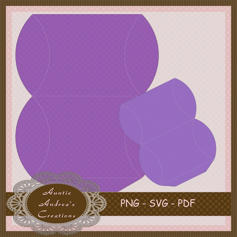 Pillow Box Template PNG PDF and SVG Files for Printing and Etsy Canada