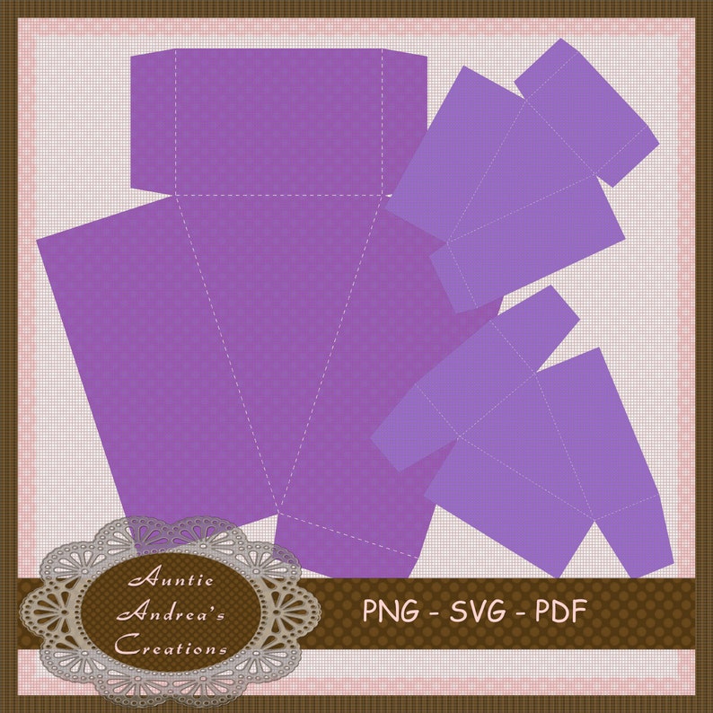 Cake Slice Box Template PNG, PDF and SVG Files for Printing and Cutting