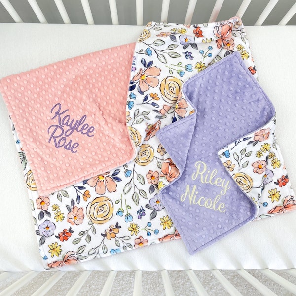 Personalized Baby Blanket - Minky Blanket with Name - Baby Shower Gift - Monogrammed Baby Blanket