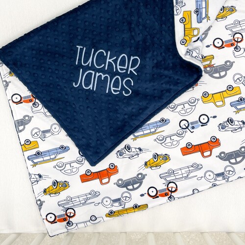Giraffe Fleece Baby Boy Blanket Personalized Baby Name Etsy