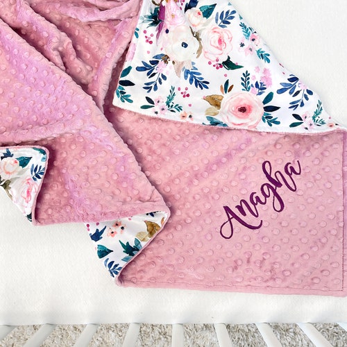 Personalized Baby Girl Blanket Baby Shower Gift Custom Etsy