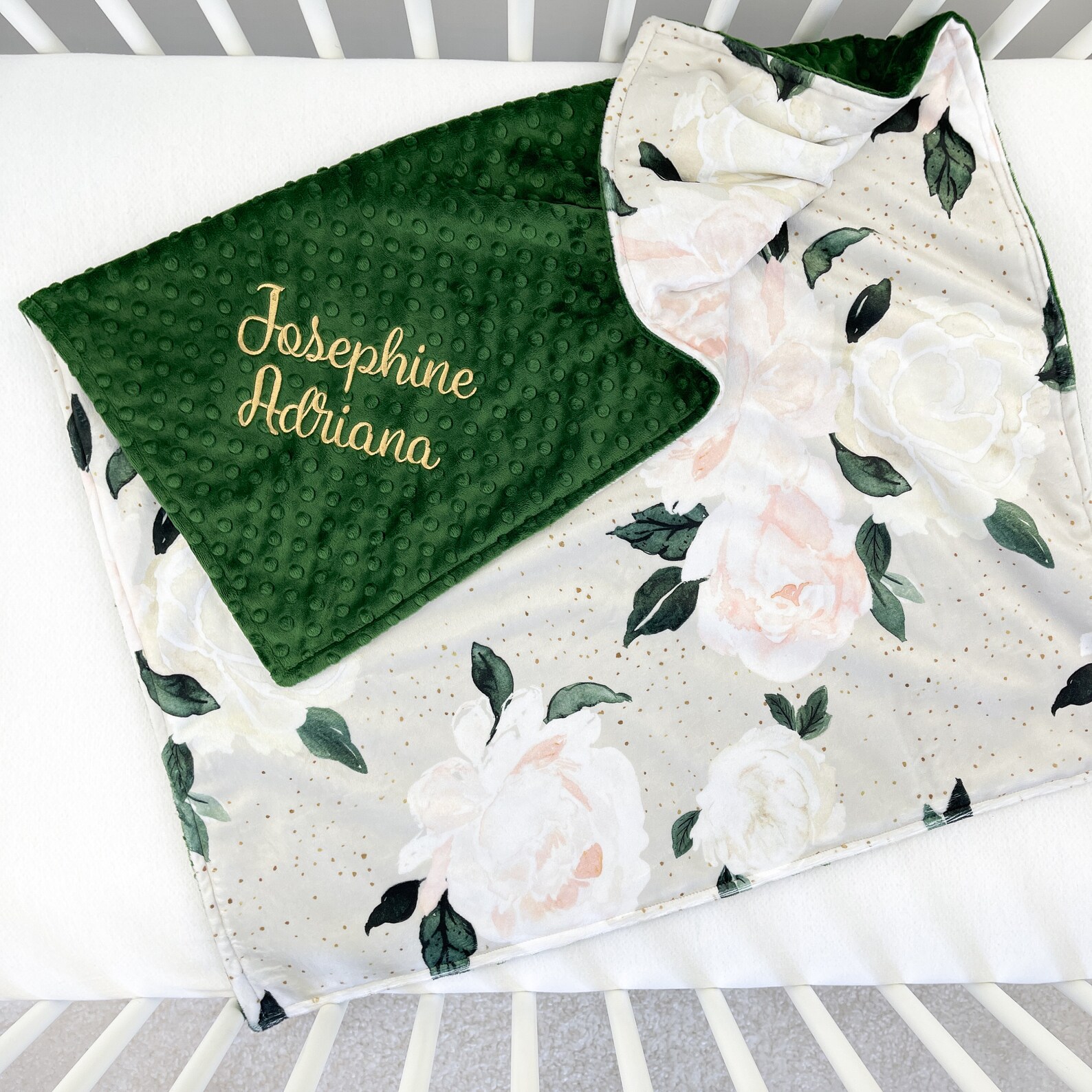 Personalized Floral Baby Blanket Baby Blanket With Name Etsy