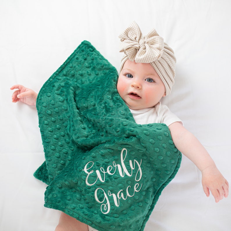 Floral Baby Blanket With Name Baby Girl Minky Blanket Baby Etsy