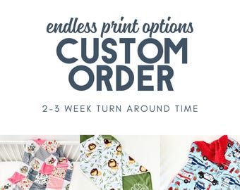 CUSTOM Print Blanket - Please message me prior to purchasing - MANY OPTIONS to choose from - Requires Approval