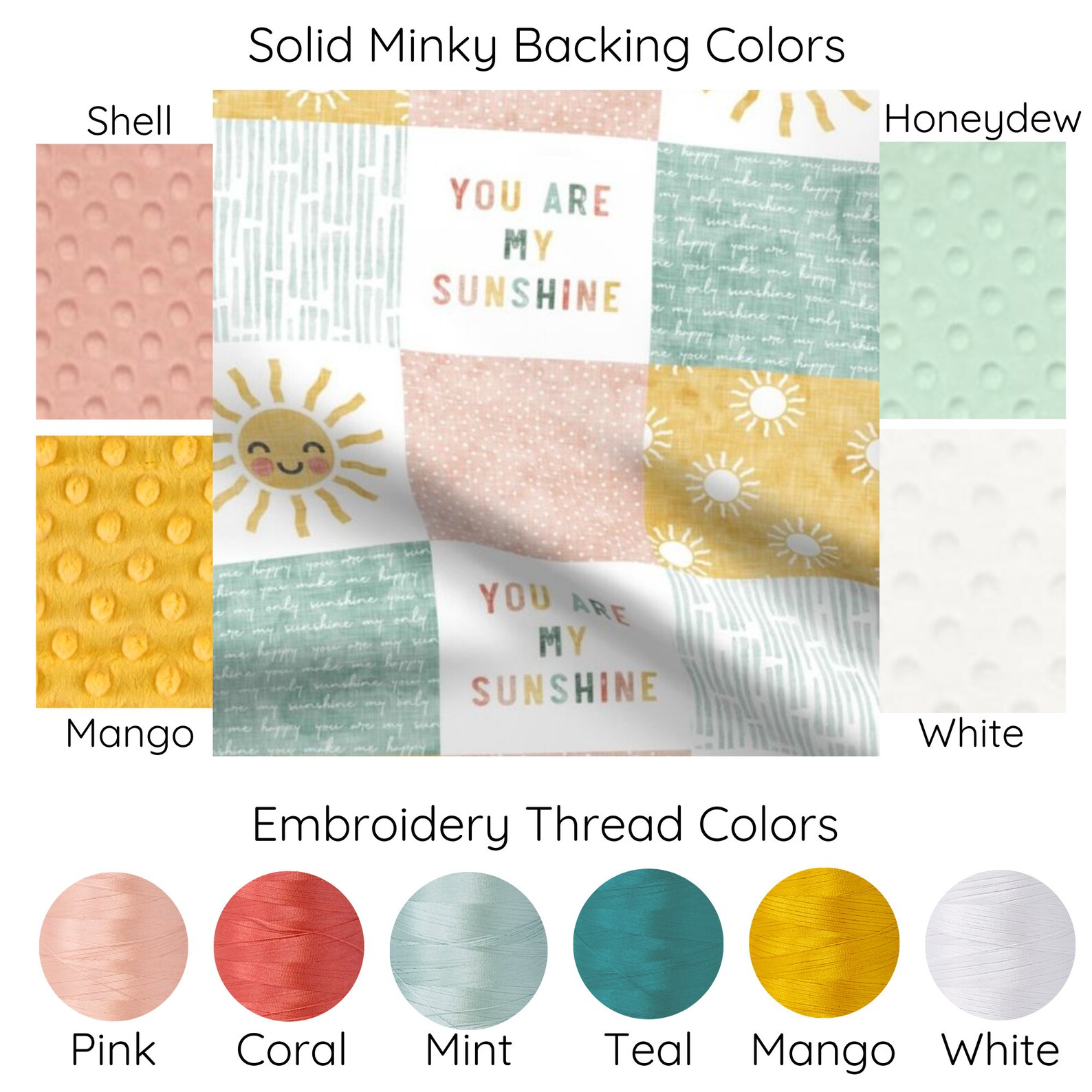 You Are My Sunshine Baby Blanket Baby Girl Minky Blanket Etsy
